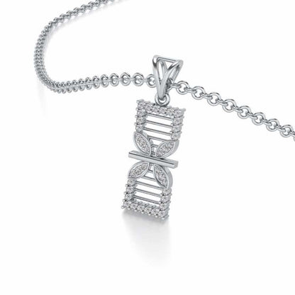 Twirled Silver Pendant - White Gold - Image 2