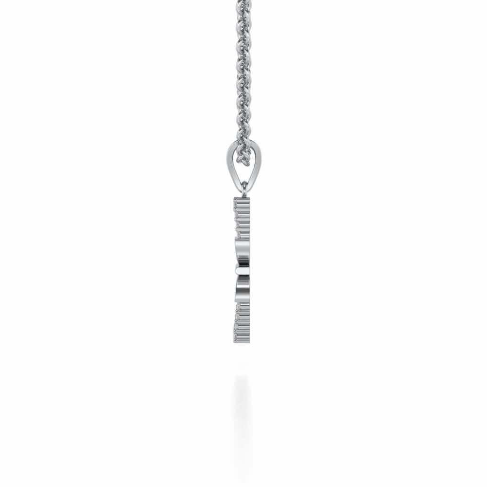Twirled Silver Pendant - White Gold - Image 3