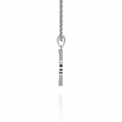 Twirled Silver Pendant - White Gold - Image 3