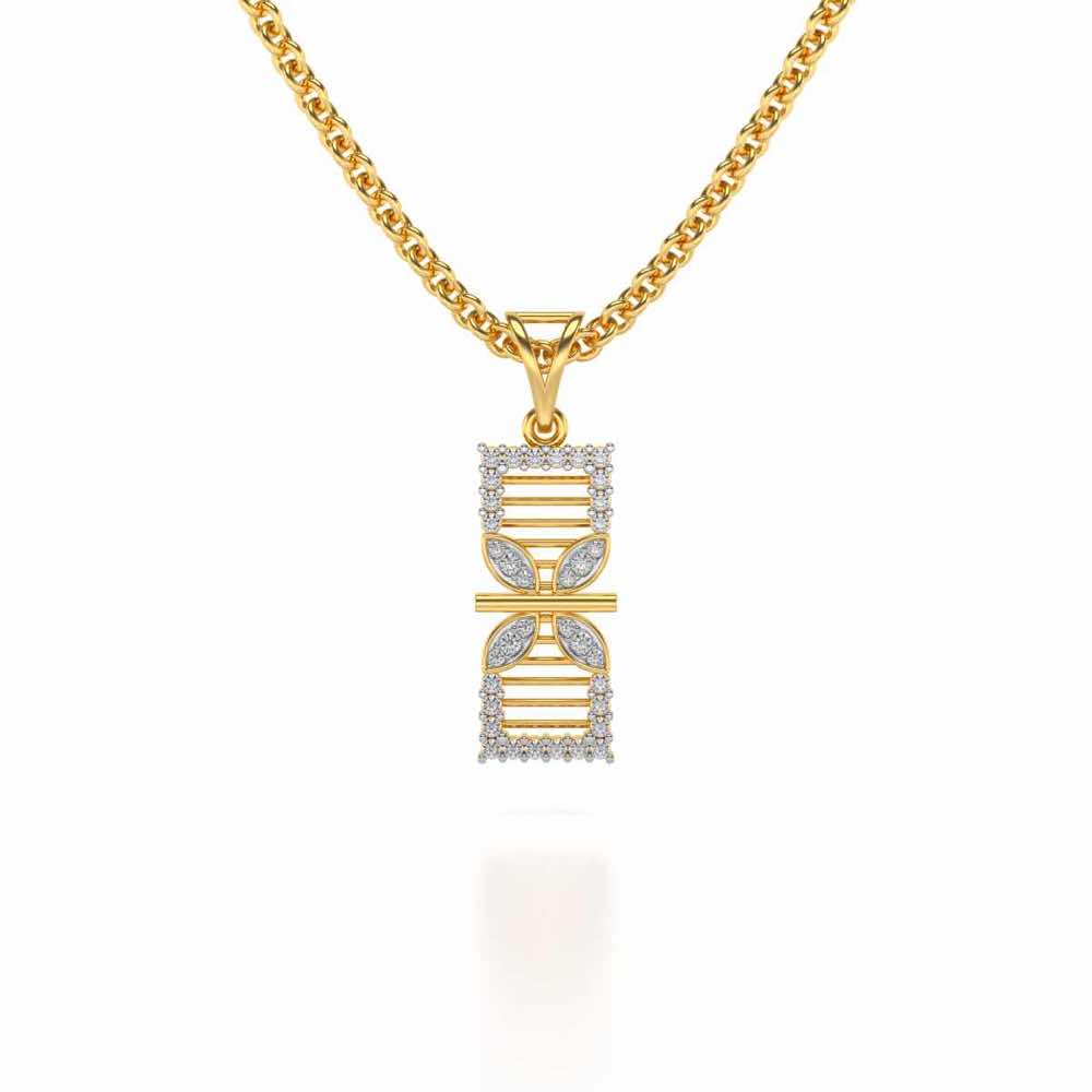 Twirled Silver Pendant - Yellow Gold - Image 1