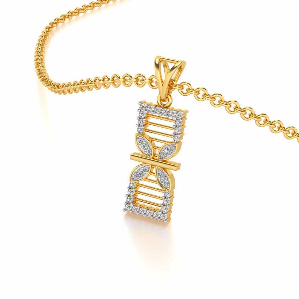 Twirled Silver Pendant - Yellow Gold - Image 2