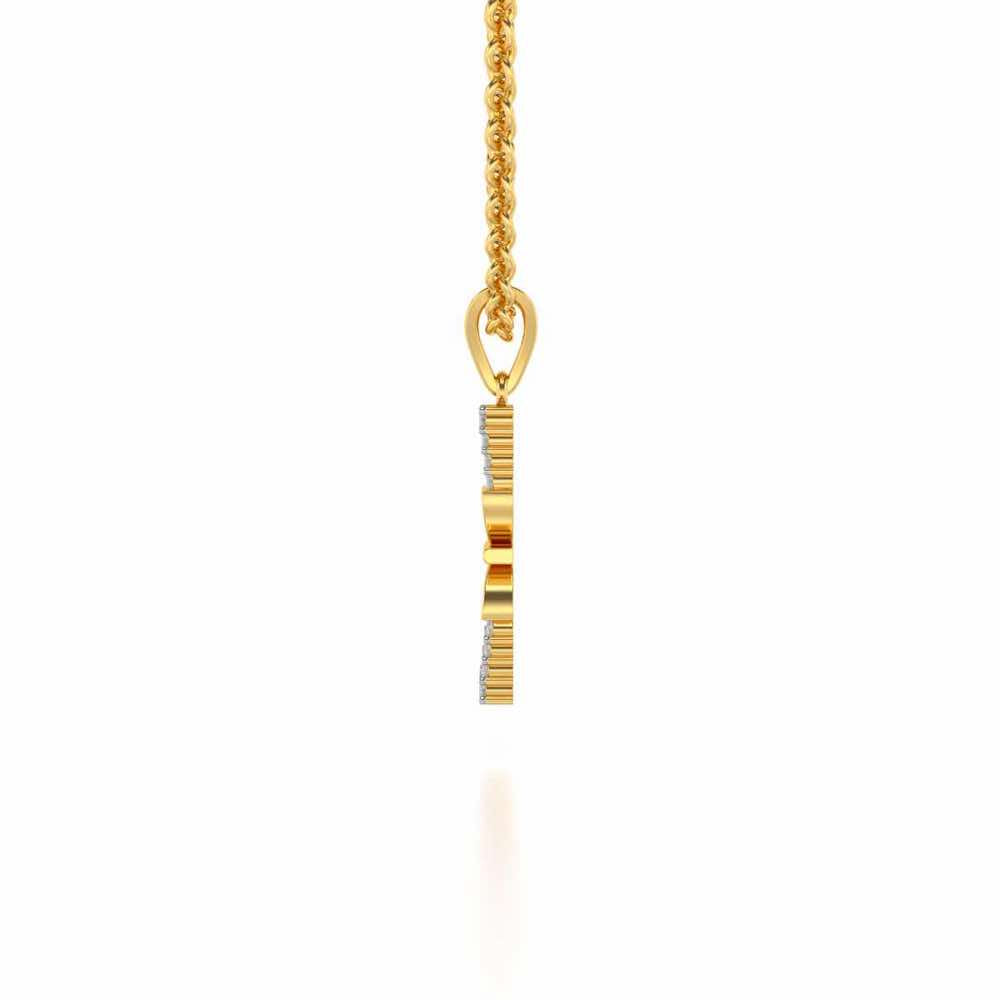 Twirled Silver Pendant - Yellow Gold - Image 3