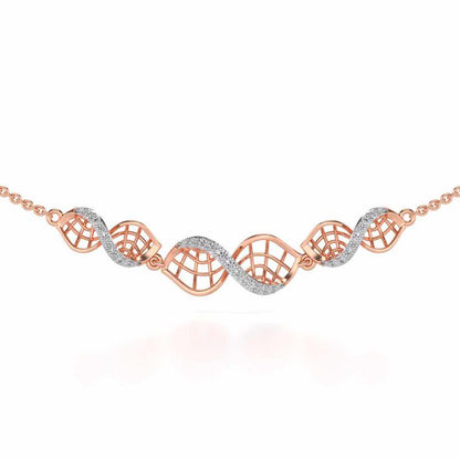 Twist Mesh Silver Necklace - Rose Gold - Image 1