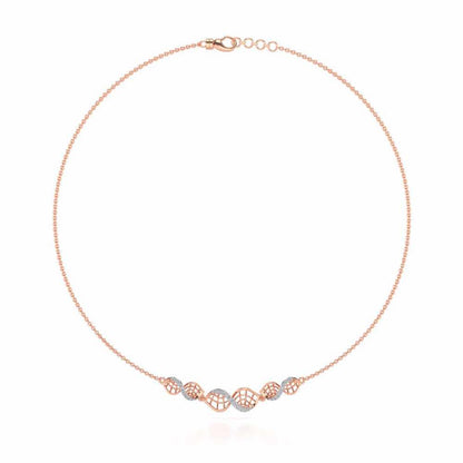 Twist Mesh Silver Necklace - Rose Gold - Image 3