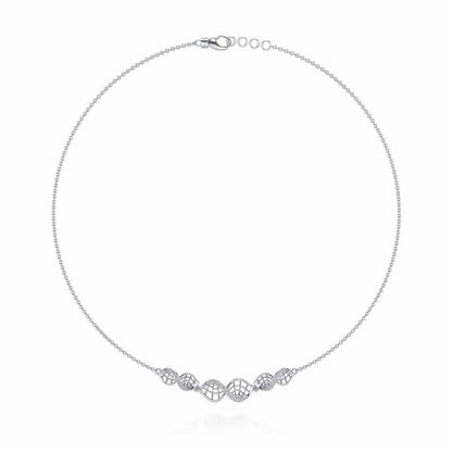 Twist Mesh Silver Necklace - White Gold - Image 3