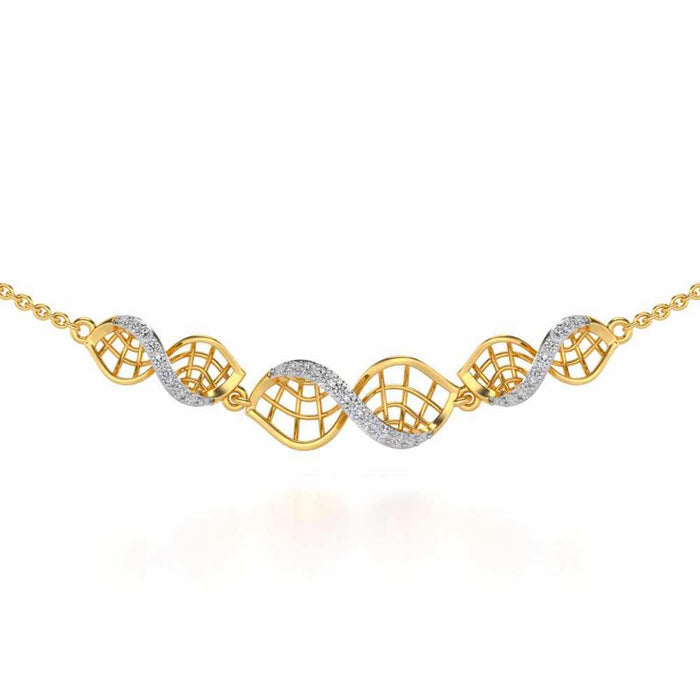 Twist Mesh Silver Necklace - Yellow Gold - Image 1