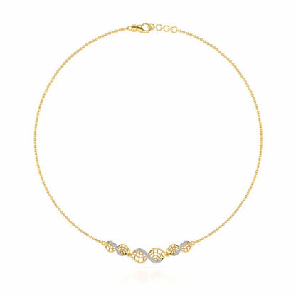 Twist Mesh Silver Necklace - Yellow Gold - Image 3