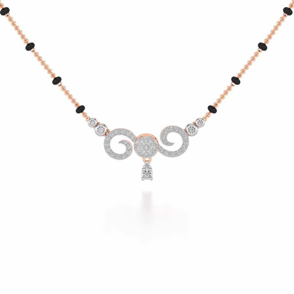 Twist Round Silver Mangalsutra - Rose Gold - Image 1