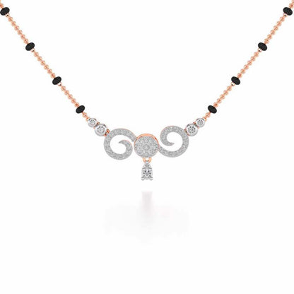 Twist Round Silver Mangalsutra - Rose Gold - Image 1