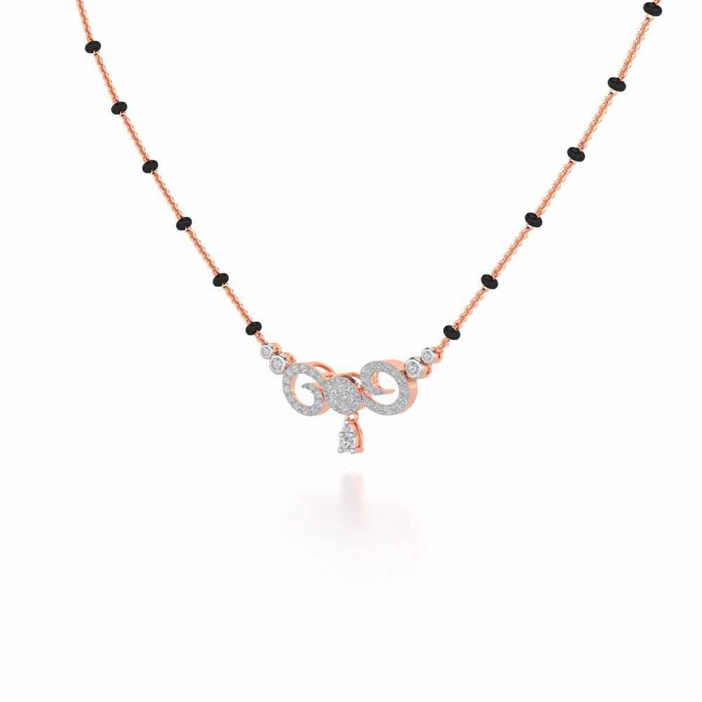 Twist Round Silver Mangalsutra - Rose Gold - Image 2