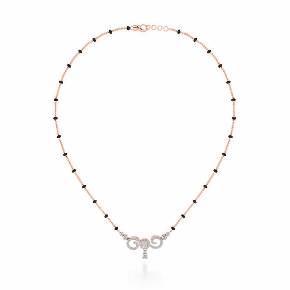 Twist Round Silver Mangalsutra - Rose Gold - Image 3