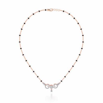 Twist Round Silver Mangalsutra - Rose Gold - Image 3