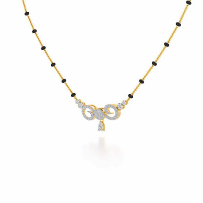 Twist Round Silver Mangalsutra - Yellow Gold - Image 2
