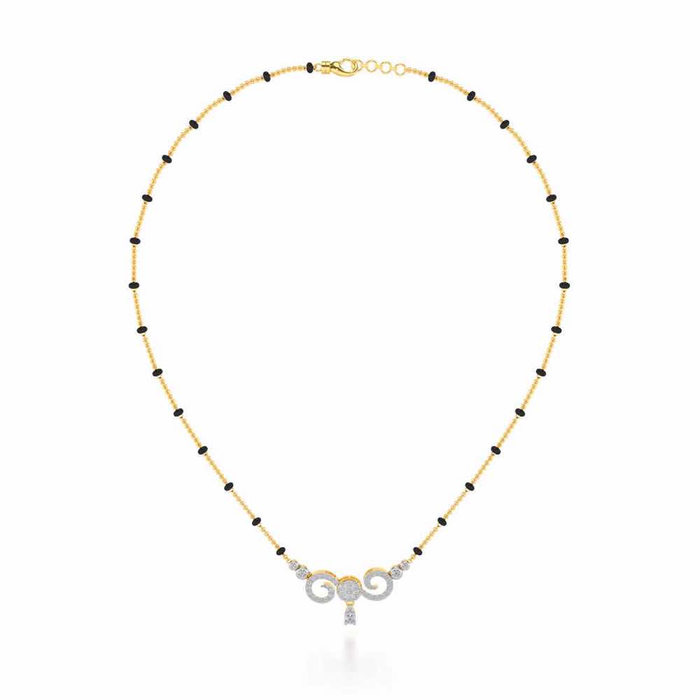 Twist Round Silver Mangalsutra - Yellow Gold - Image 3