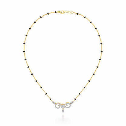 Twist Round Silver Mangalsutra - Yellow Gold - Image 3