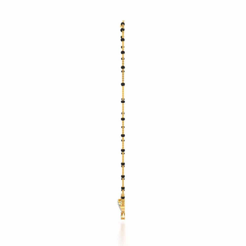 Twist Round Silver Mangalsutra - Yellow Gold - Image 4