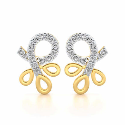 Twisted Floret Silver Earrings - Yellow Gold - Image 1
