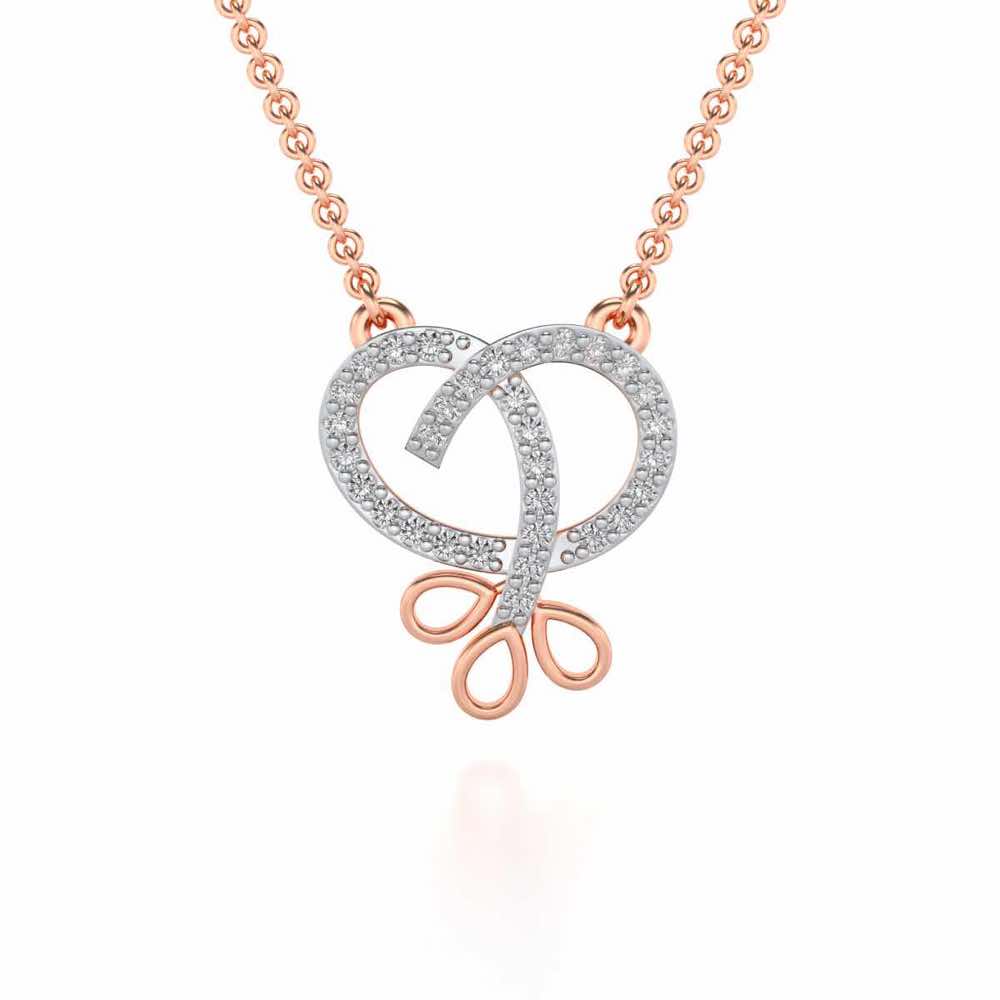Twisted Floret Silver Pendant - Rose Gold - Image 1