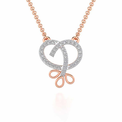 Twisted Floret Silver Pendant - Rose Gold - Image 1