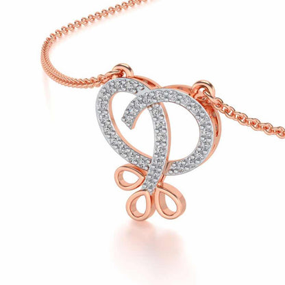 Twisted Floret Silver Pendant - Rose Gold - Image 2