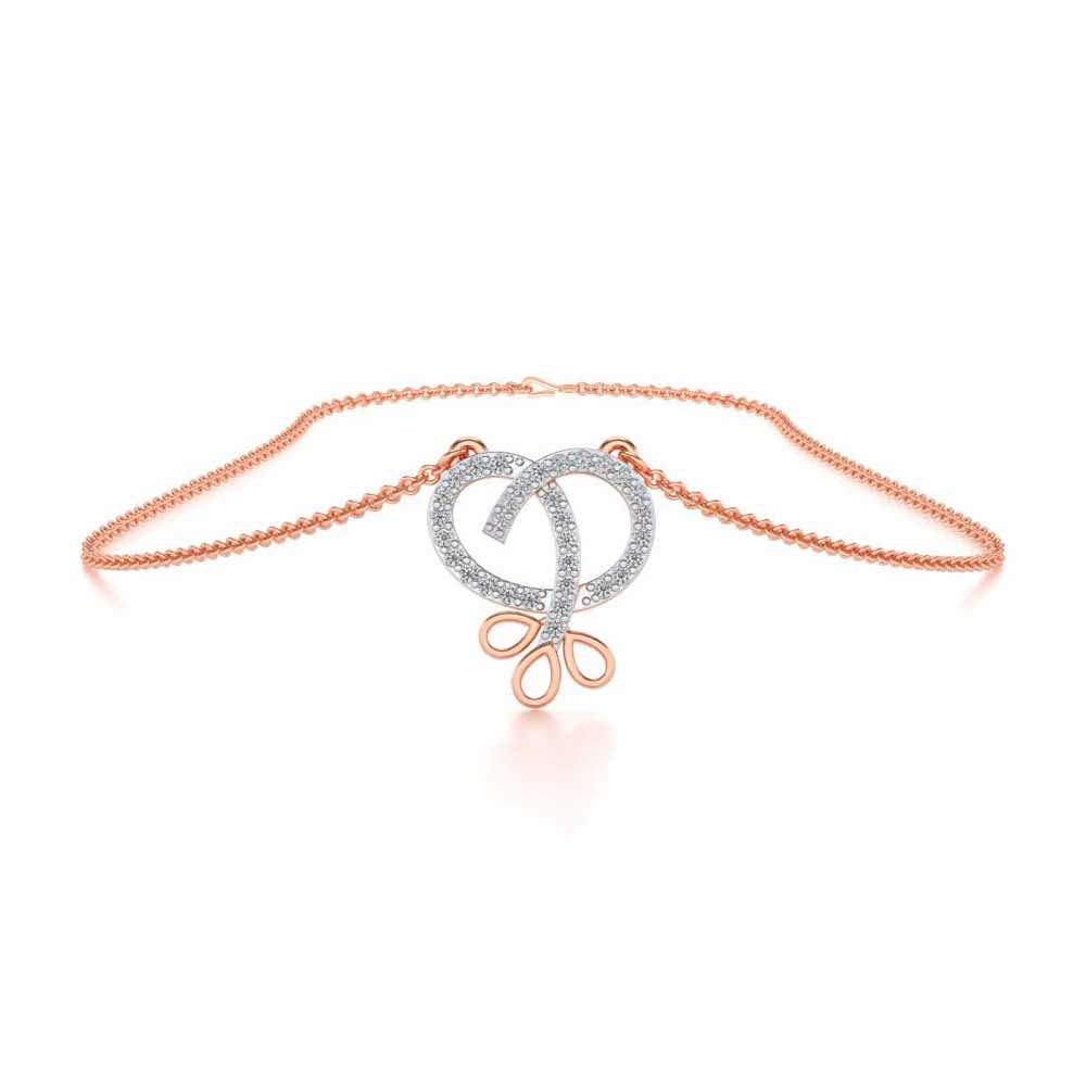 Twisted Floret Silver Pendant - Rose Gold - Image 3
