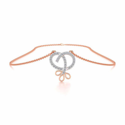 Twisted Floret Silver Pendant - Rose Gold - Image 3