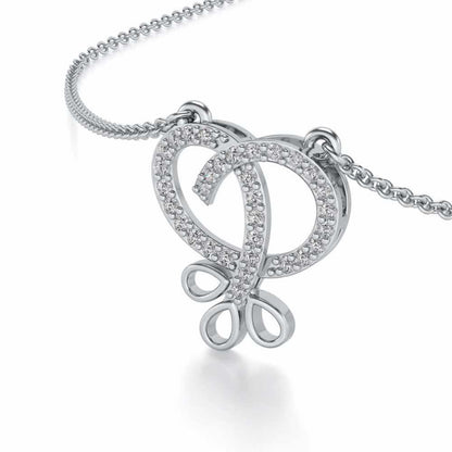 Twisted Floret Silver Pendant - White Gold - Image 2