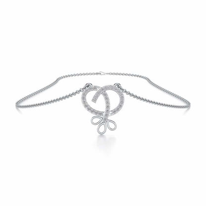 Twisted Floret Silver Pendant - White Gold - Image 3