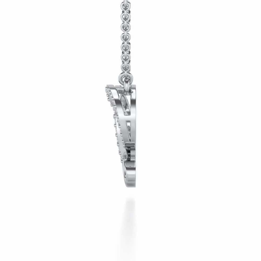 Twisted Floret Silver Pendant - White Gold - Image 4