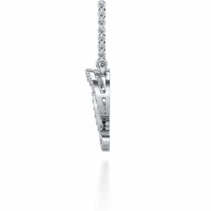 Twisted Floret Silver Pendant - White Gold - Image 4