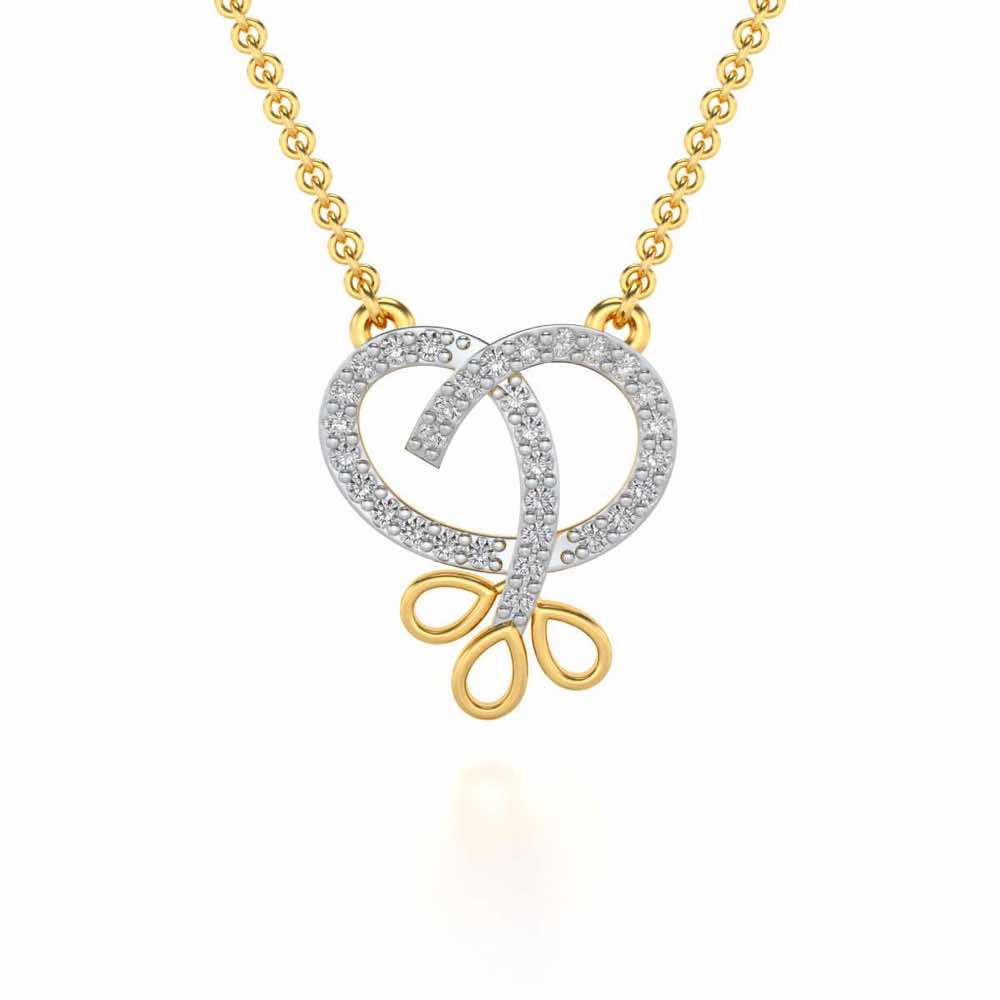 Twisted Floret Silver Pendant - Yellow Gold - Image 1