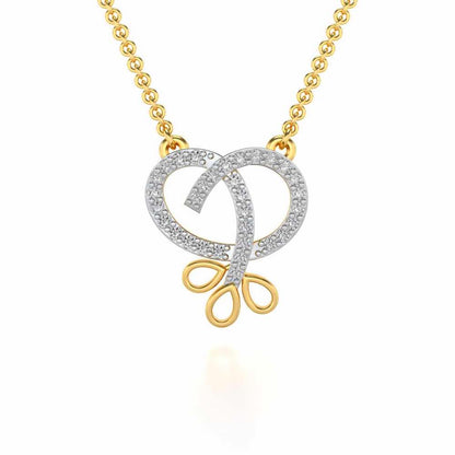 Twisted Floret Silver Pendant - Yellow Gold - Image 1