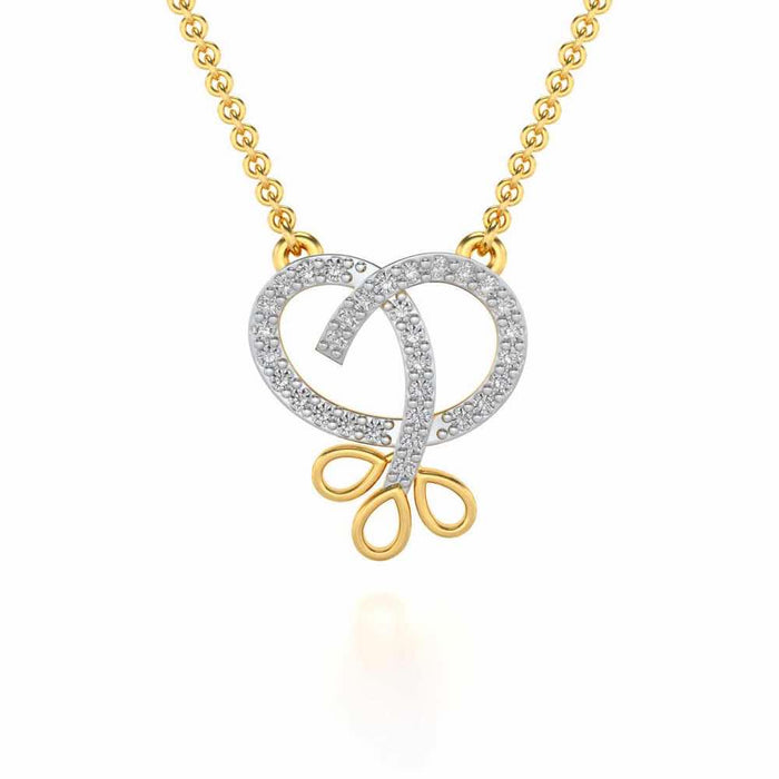 Twisted Floret Silver Pendant - Yellow Gold - Image 1