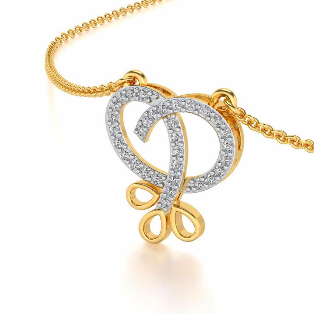 Twisted Floret Silver Pendant - Yellow Gold - Image 2