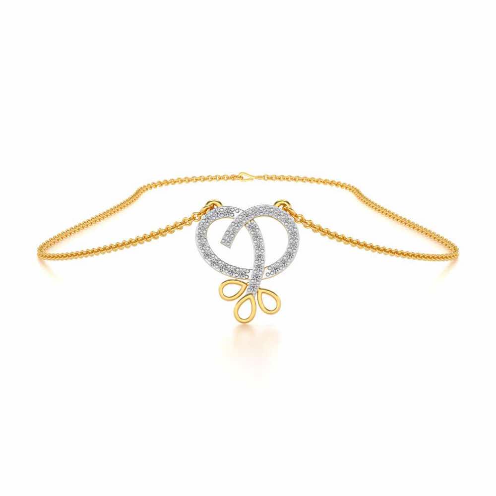 Twisted Floret Silver Pendant - Yellow Gold - Image 3