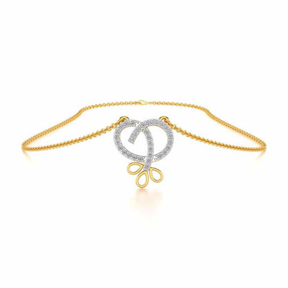 Twisted Floret Silver Pendant - Yellow Gold - Image 3