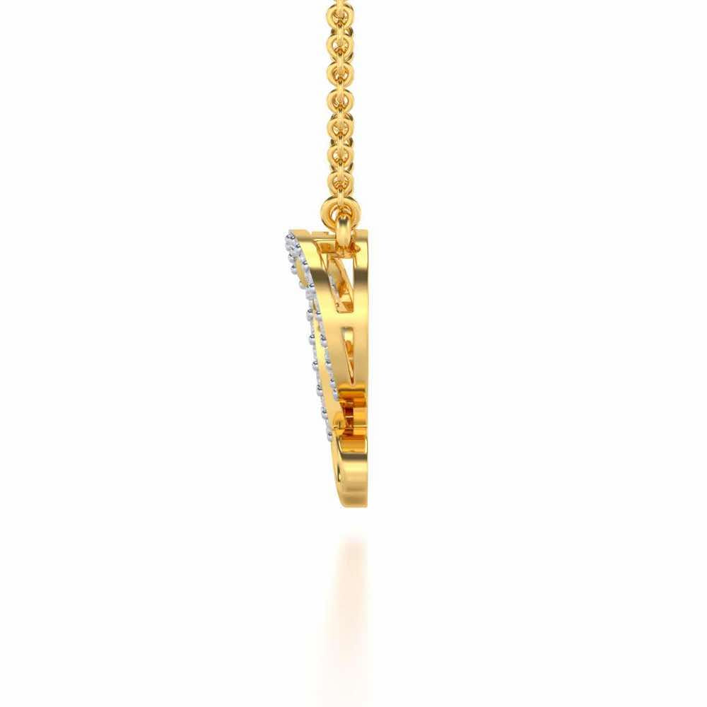 Twisted Floret Silver Pendant - Yellow Gold - Image 4