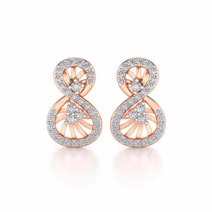 Twisted Light Silver Earrings - Rose Gold - Image 1