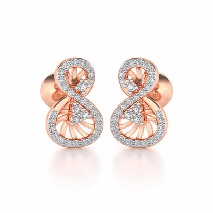 Twisted Light Silver Earrings - Rose Gold - Image 2