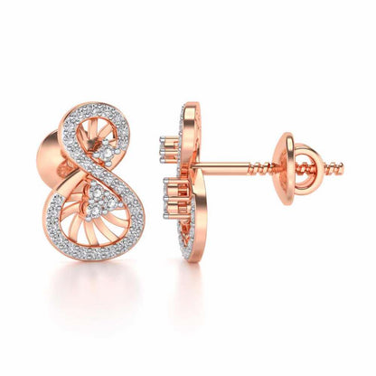 Twisted Light Silver Earrings - Rose Gold - Image 4