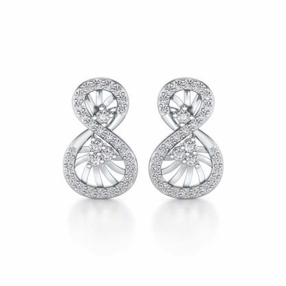 Twisted Light Silver Earrings - White Gold - Image 1