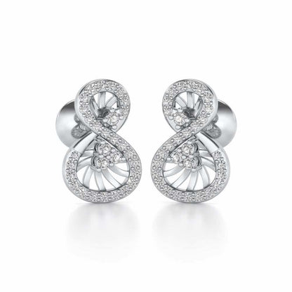 Twisted Light Silver Earrings - White Gold - Image 2