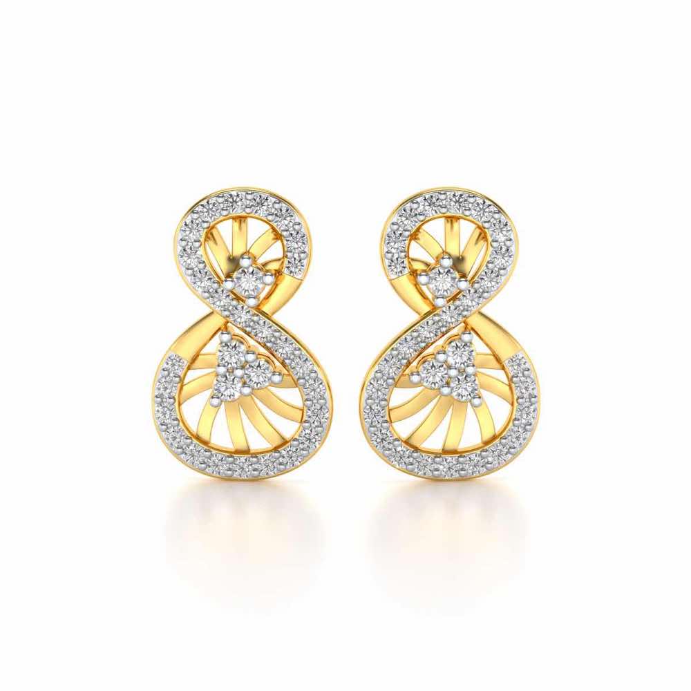 Twisted Light Silver Earrings - Yellow Gold - Image 1