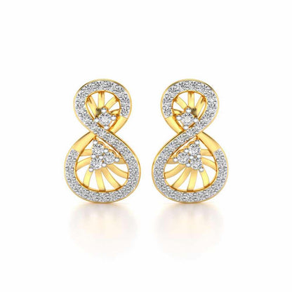 Twisted Light Silver Earrings - Yellow Gold - Image 1