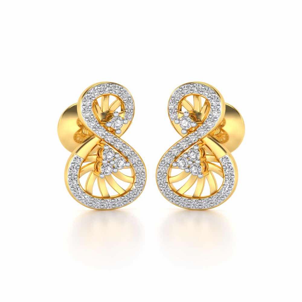 Twisted Light Silver Earrings - Yellow Gold - Image 2