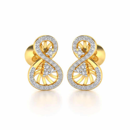 Twisted Light Silver Earrings - Yellow Gold - Image 2
