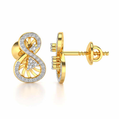 Twisted Light Silver Earrings - Yellow Gold - Image 4