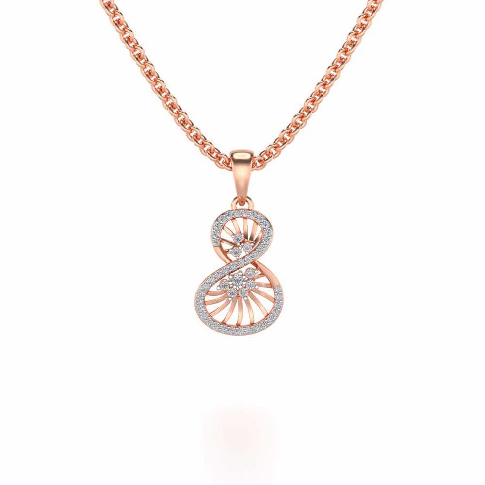 Twisted Light Silver Pendant - Rose Gold - Image 1