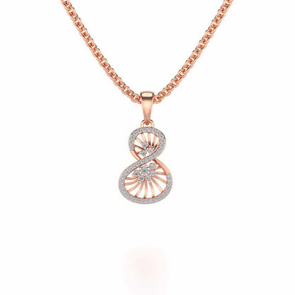 Twisted Light Silver Pendant - Rose Gold - Image 1