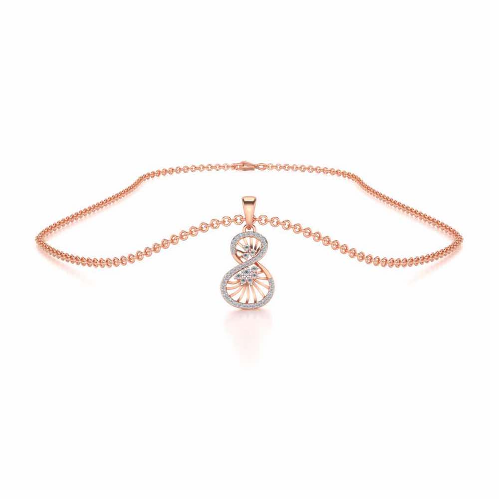 Twisted Light Silver Pendant - Rose Gold - Image 3